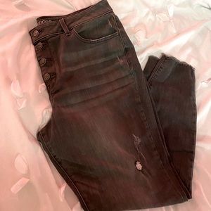 Maurices Grey Distressed Jeggings